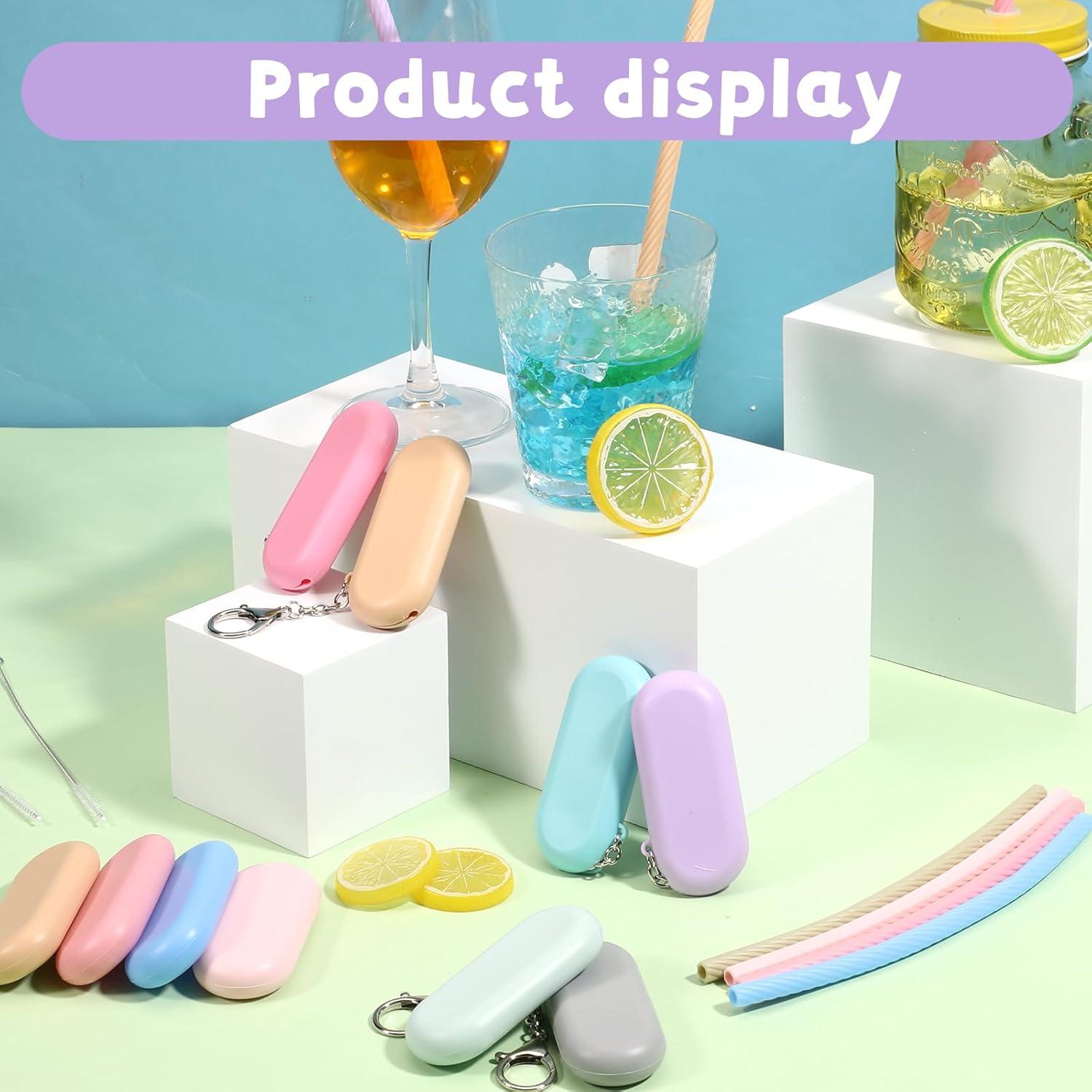 20 Sets de Pajitas Reutilizables Simarro con Estuche y Cepillos