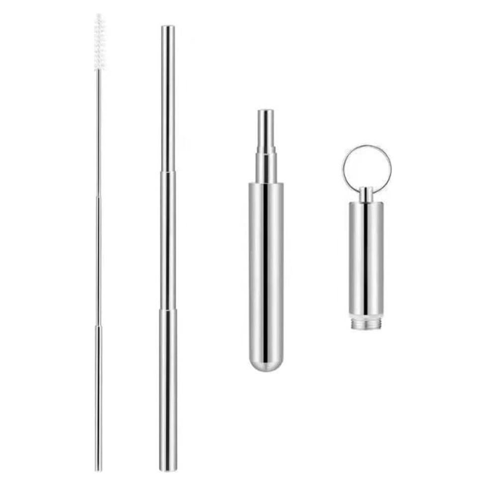 Popote Plegable Reutilizable Acero Inoxidable TOPJINZHIONE 21.5 cm