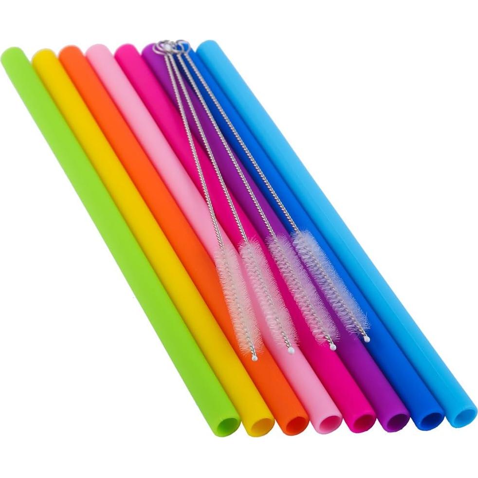 Pajitas de Silicona Reutilizables Mcool 8Pcs para Batidos 25.4cm