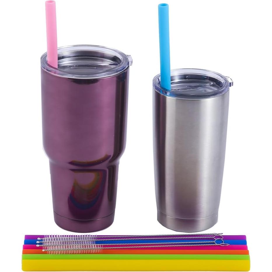 Pajitas de Silicona Reutilizables Mcool 8Pcs para Batidos 25.4cm