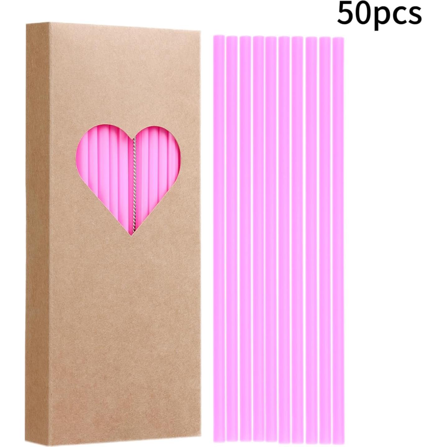 Popotes desechables en forma de corazón YAOSHENG 100 unidades