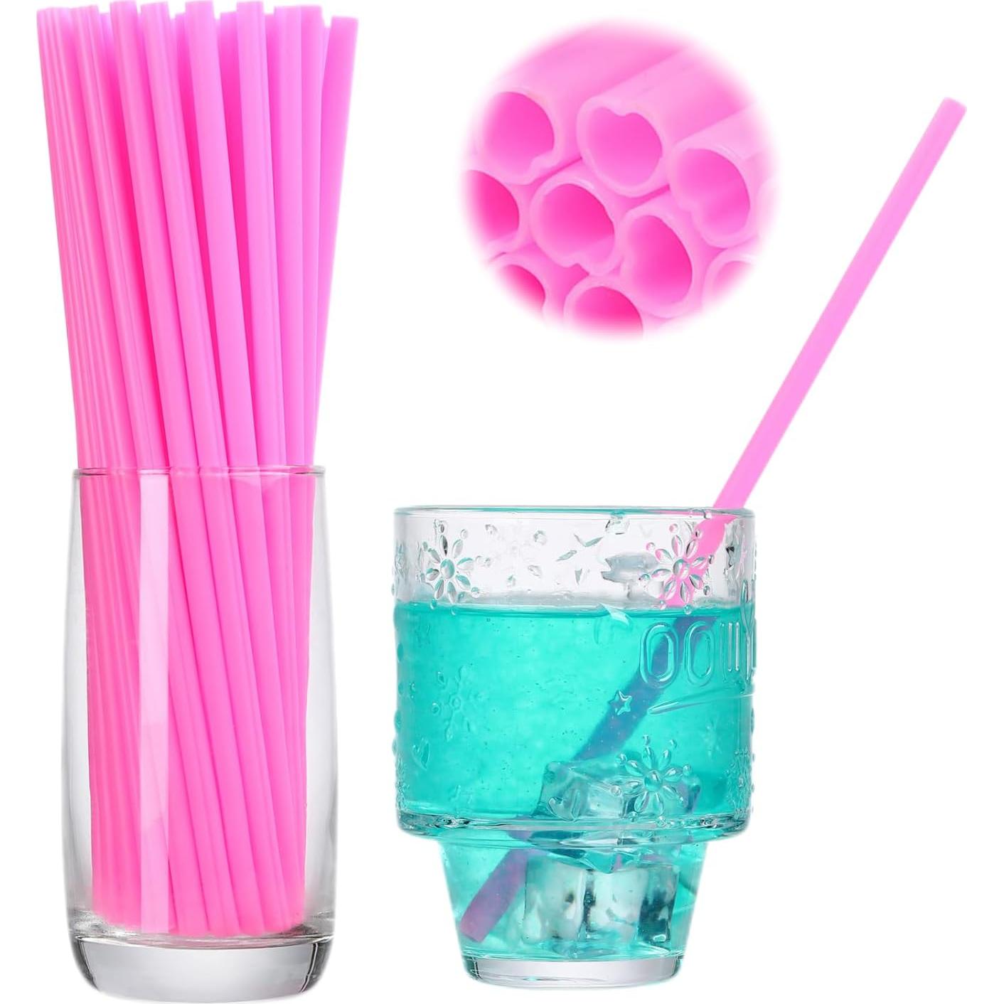 Popotes desechables en forma de corazón YAOSHENG 100 unidades