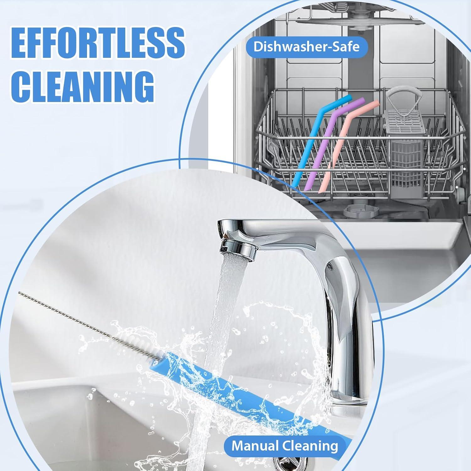 Popotes de Silicona Reutilizables Ullnosoo 9 Piezas 25.4 cm