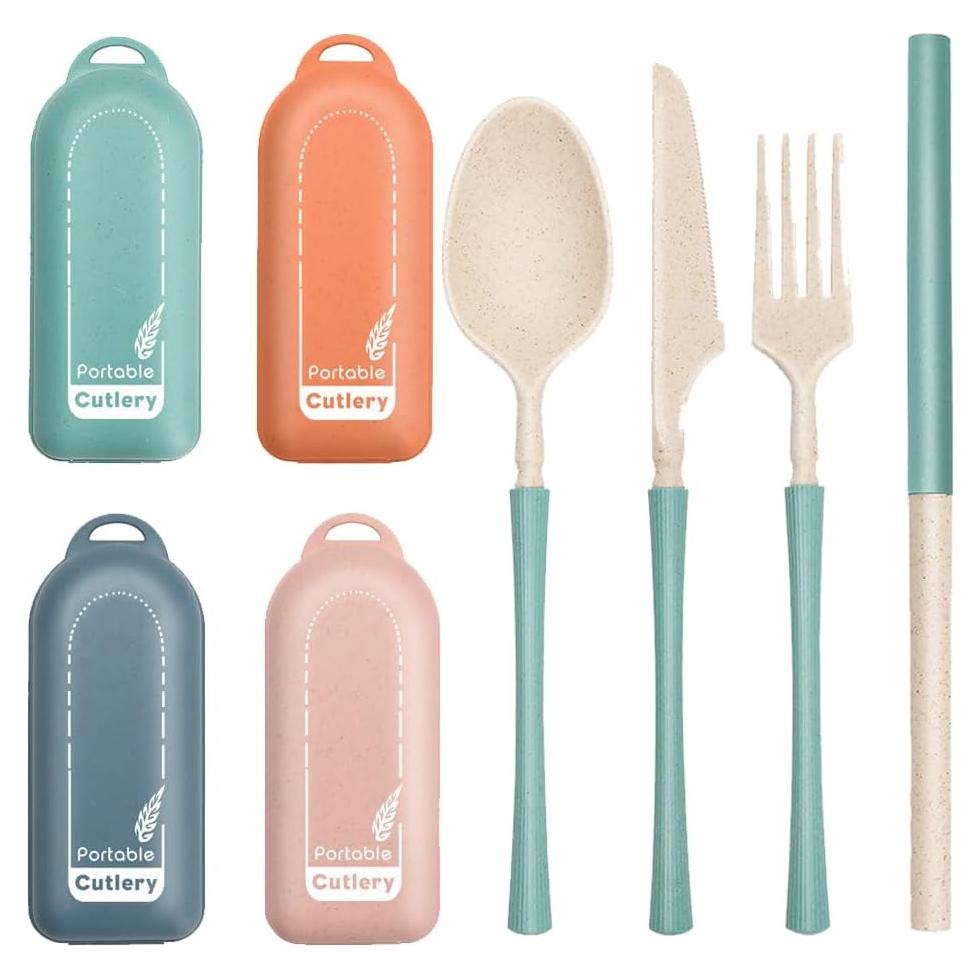 Set de Cubiertos Plegables JCSMARTEC 4 Piezas con Estuche