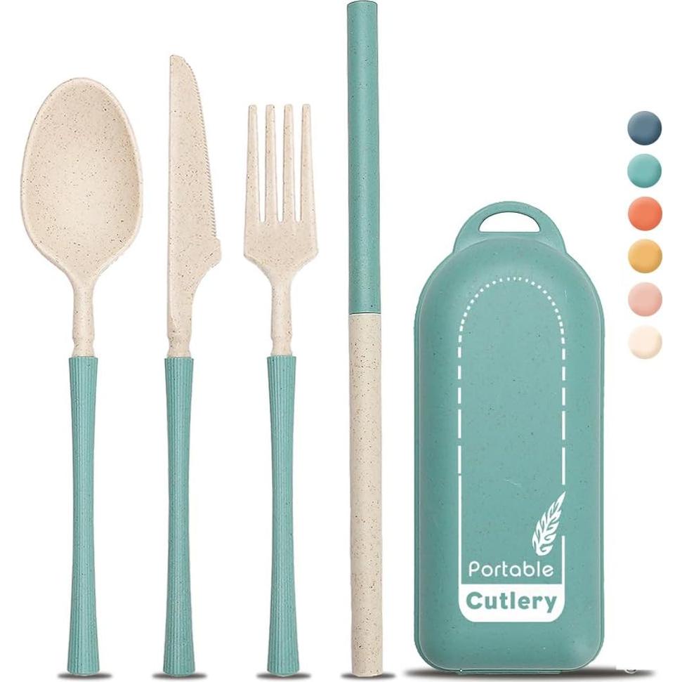 Set de Cubiertos Plegables JCSMARTEC 4 Piezas con Estuche