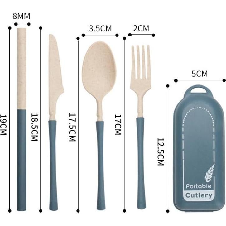 Set de Cubiertos Plegables JCSMARTEC 4 Piezas con Estuche