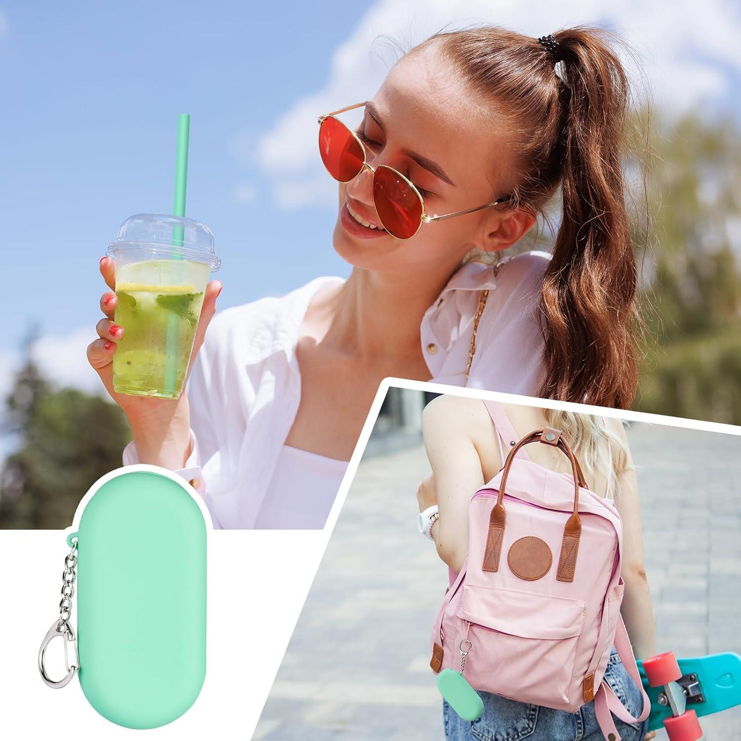 Pajitas de Silicona Reutilizables NiHome 35.56cm 4 Unidades