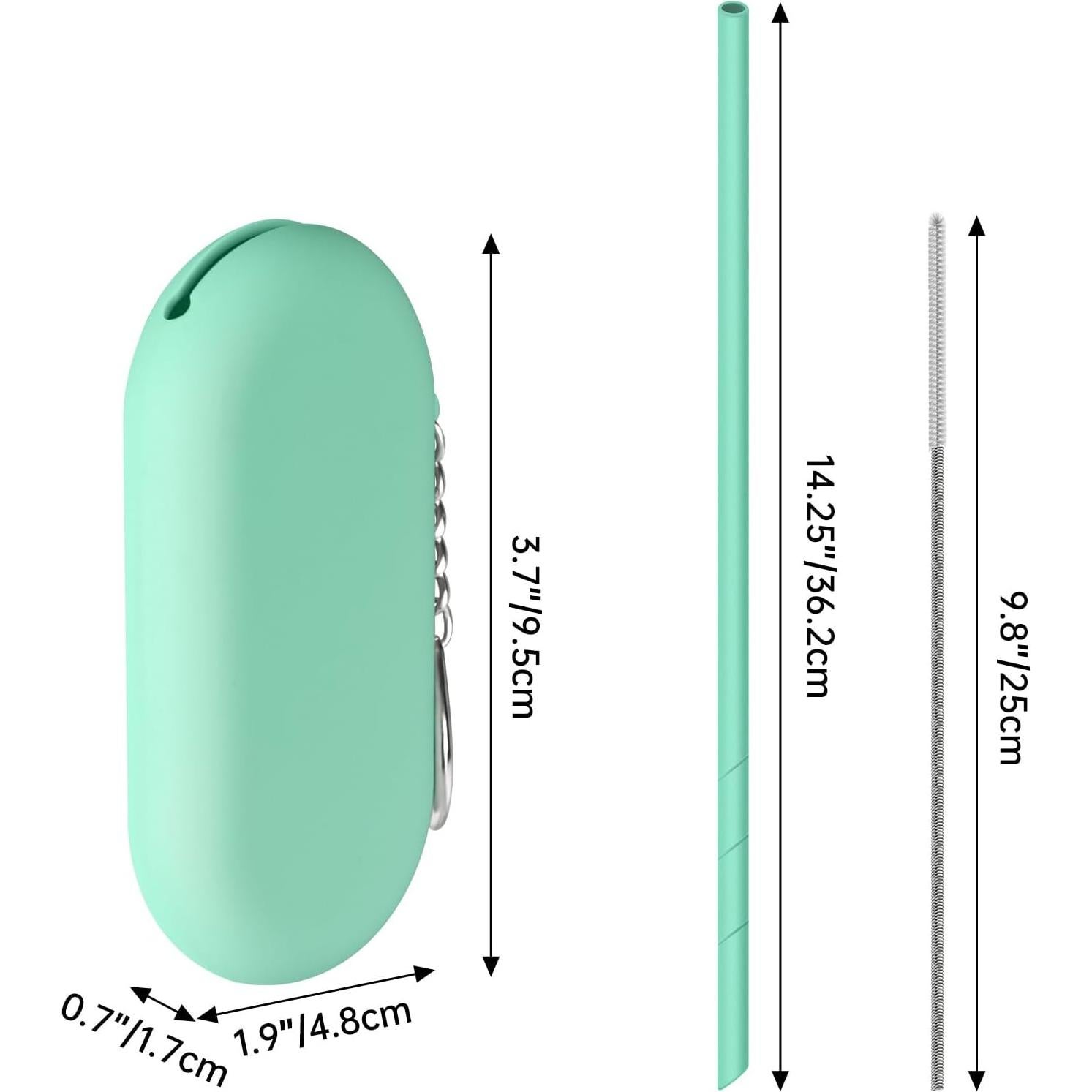 Pajitas de Silicona Reutilizables NiHome 35.56cm 4 Unidades
