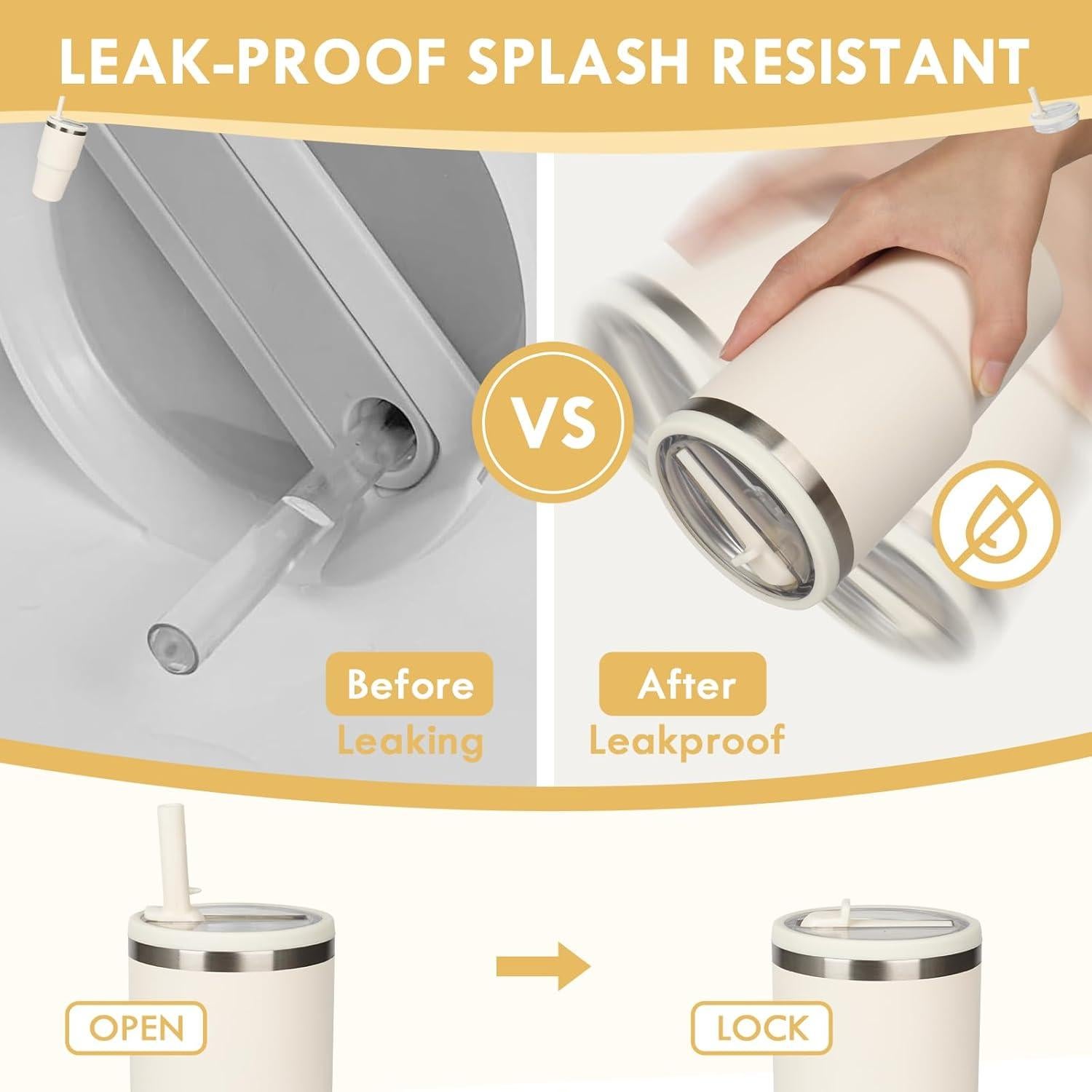 Tapa de Reemplazo para Vaso Stanley Quencher 20 oz - 2 PCS Marfil