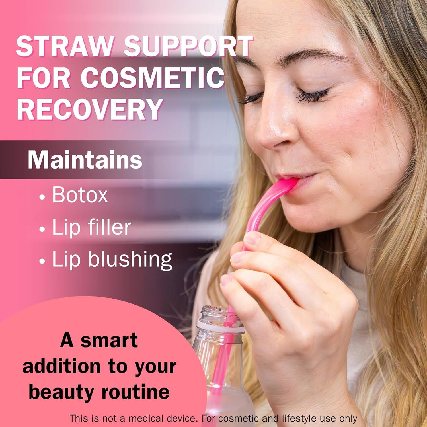 Popote Reutilizable Sipface 30 cm Rosa Translúcido - 2 Pcs