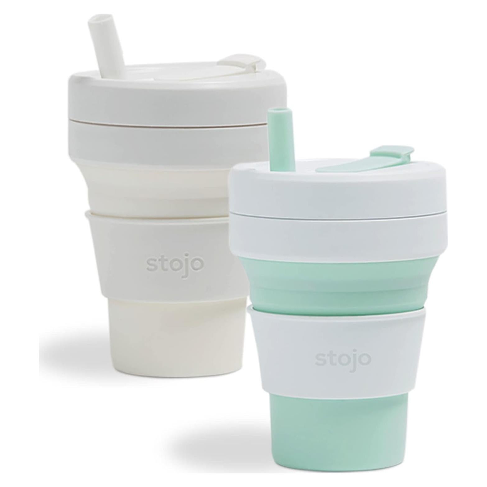 STOJO Tazas de Viaje Plegables 2-Pack 470ml Verde Menta
