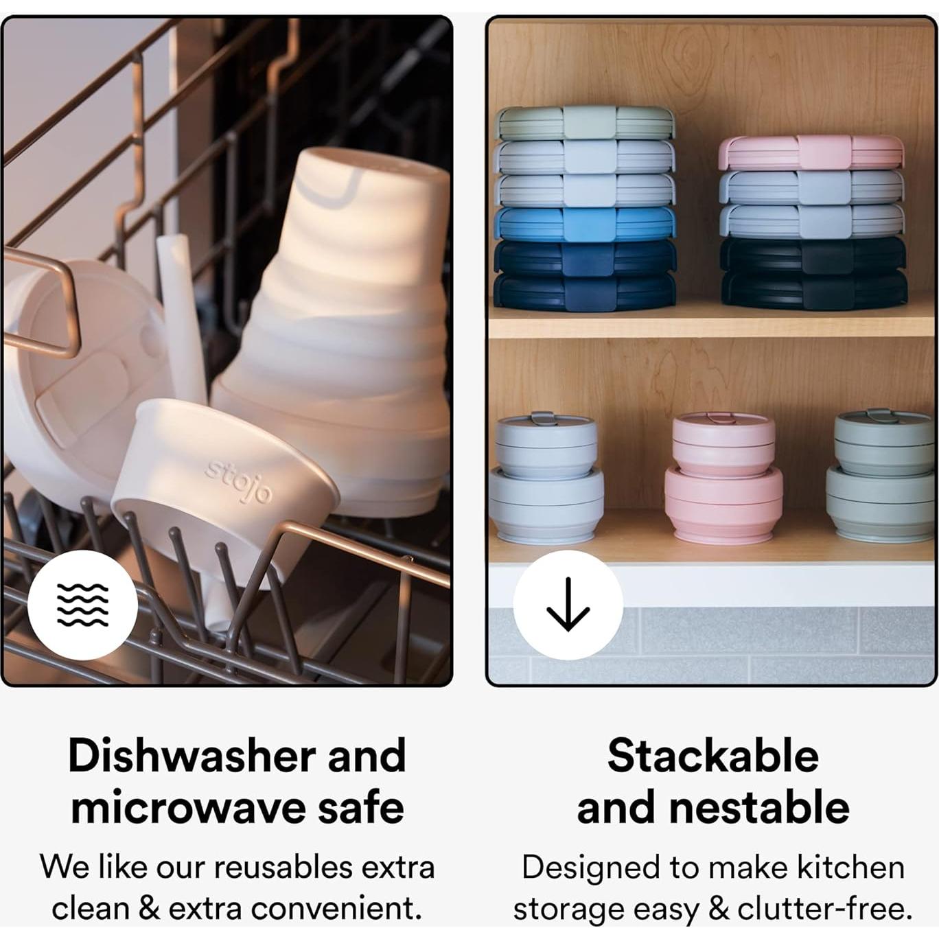 STOJO Tazas de Viaje Plegables 2-Pack 470ml Verde Menta