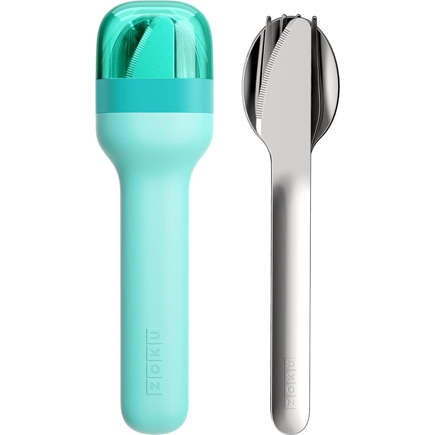 Juego de Utensilios de Bolsillo y Popote Plegable ZOKU Teal