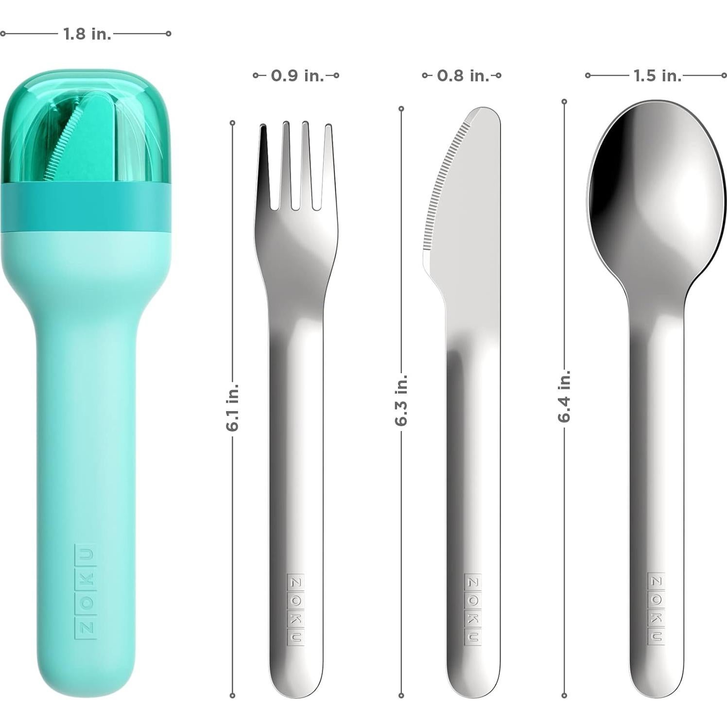 Juego de Utensilios de Bolsillo y Popote Plegable ZOKU Teal