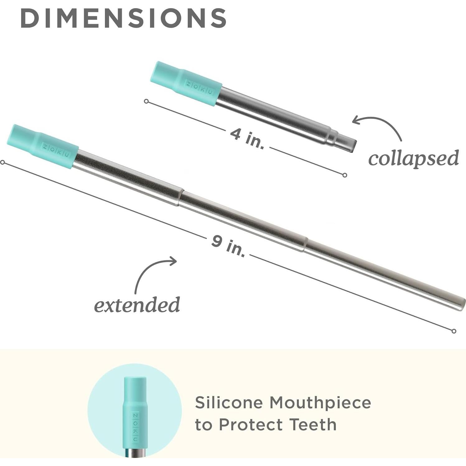 Juego de Utensilios de Bolsillo y Popote Plegable ZOKU Teal