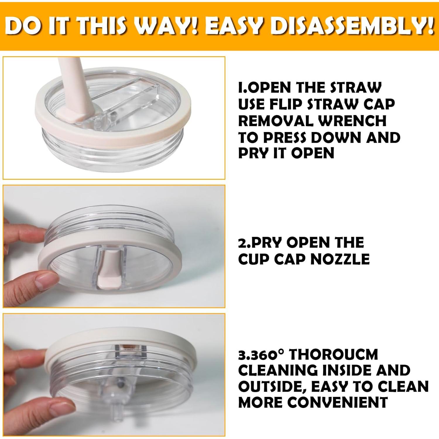 Tapa de paja extraíble AIMIYAYA para taza 40 oz (1.18L) 2 piezas