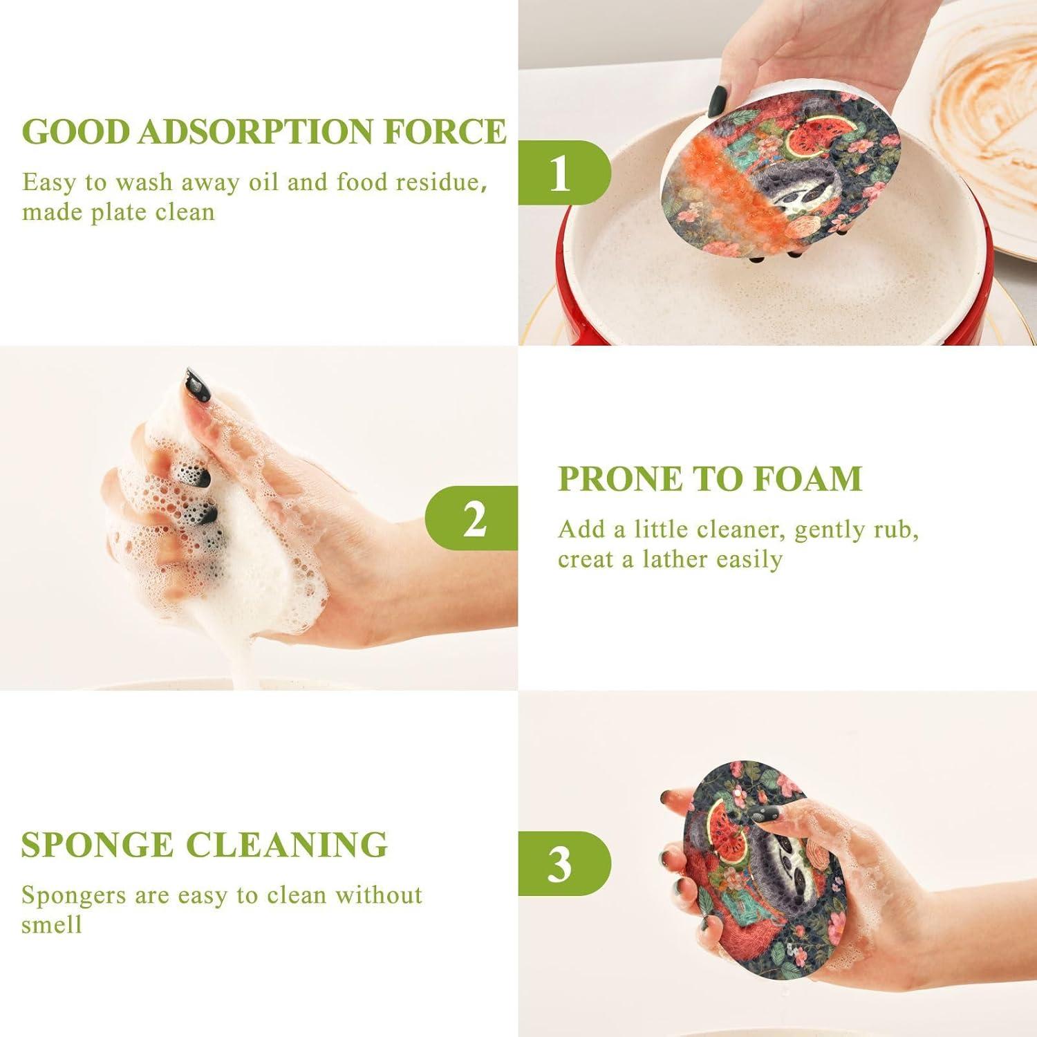 Juego de 3 Esponjas de Fregar Jihqo para Cocina y Baño