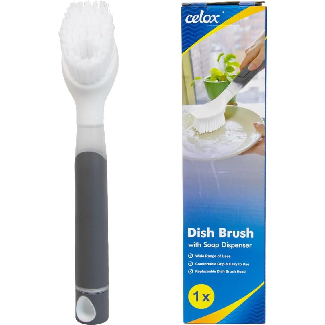 Cepillo de Jabón CELOX con Dispensador para Platos y Ollas