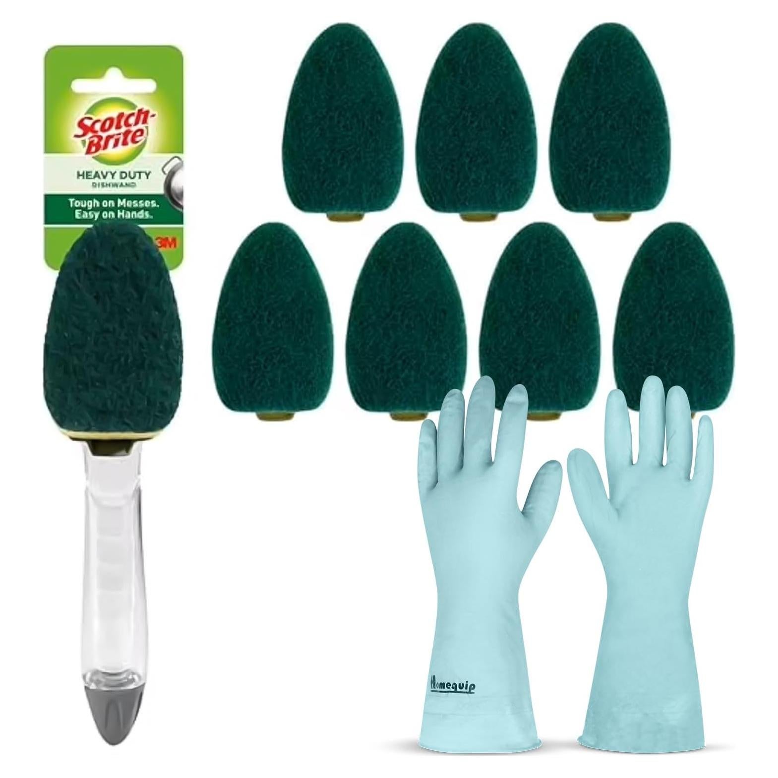 Kit de Varita para Platos Scotch Brite con 7 Recargas y Guantes