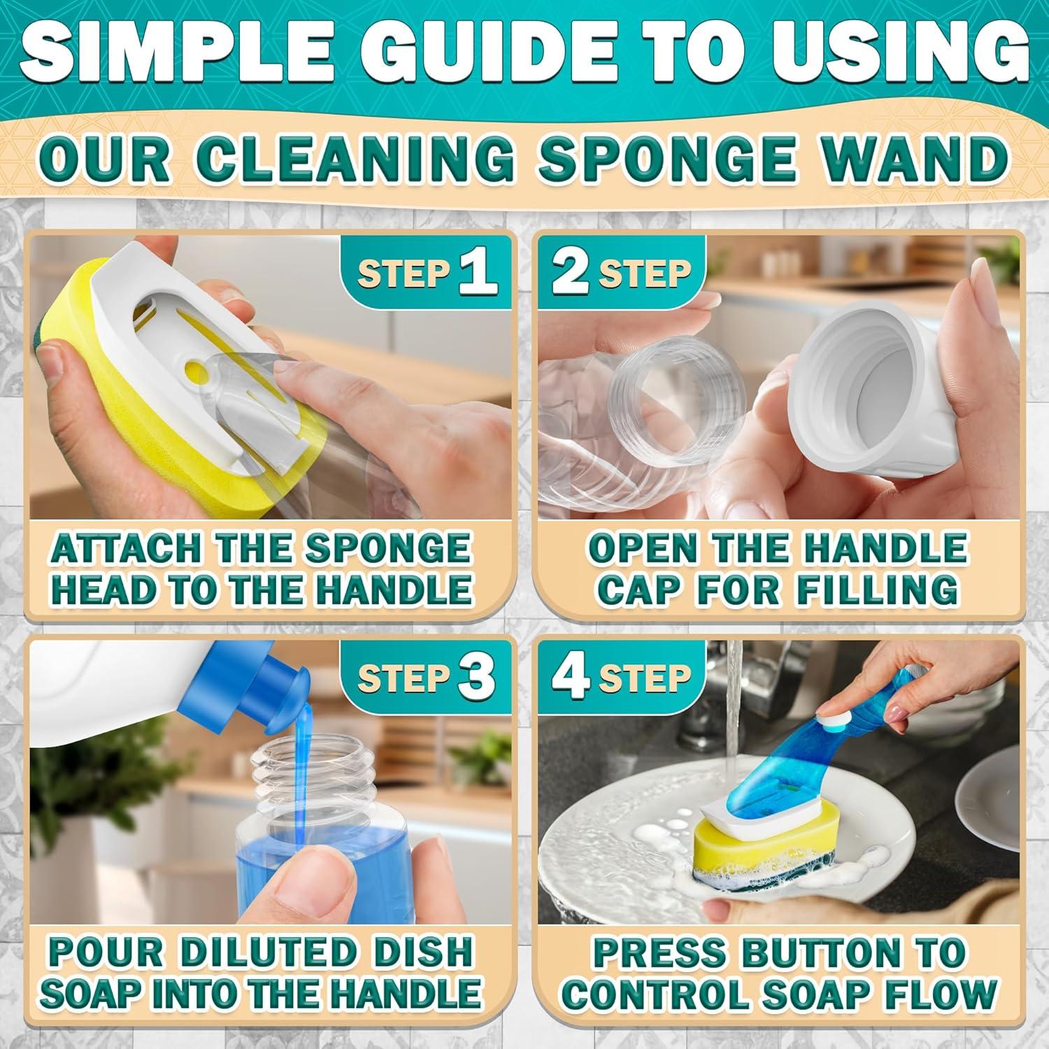 Esponja de Plato con Mango ZOKLU DRH - 7 Recambios Absorbentes