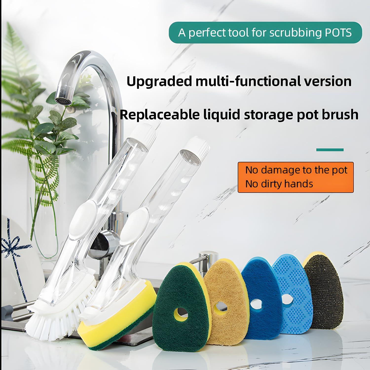 Cepillo de Platos con Dispensador de Jabón YONGYIJIA 2 Cabezas