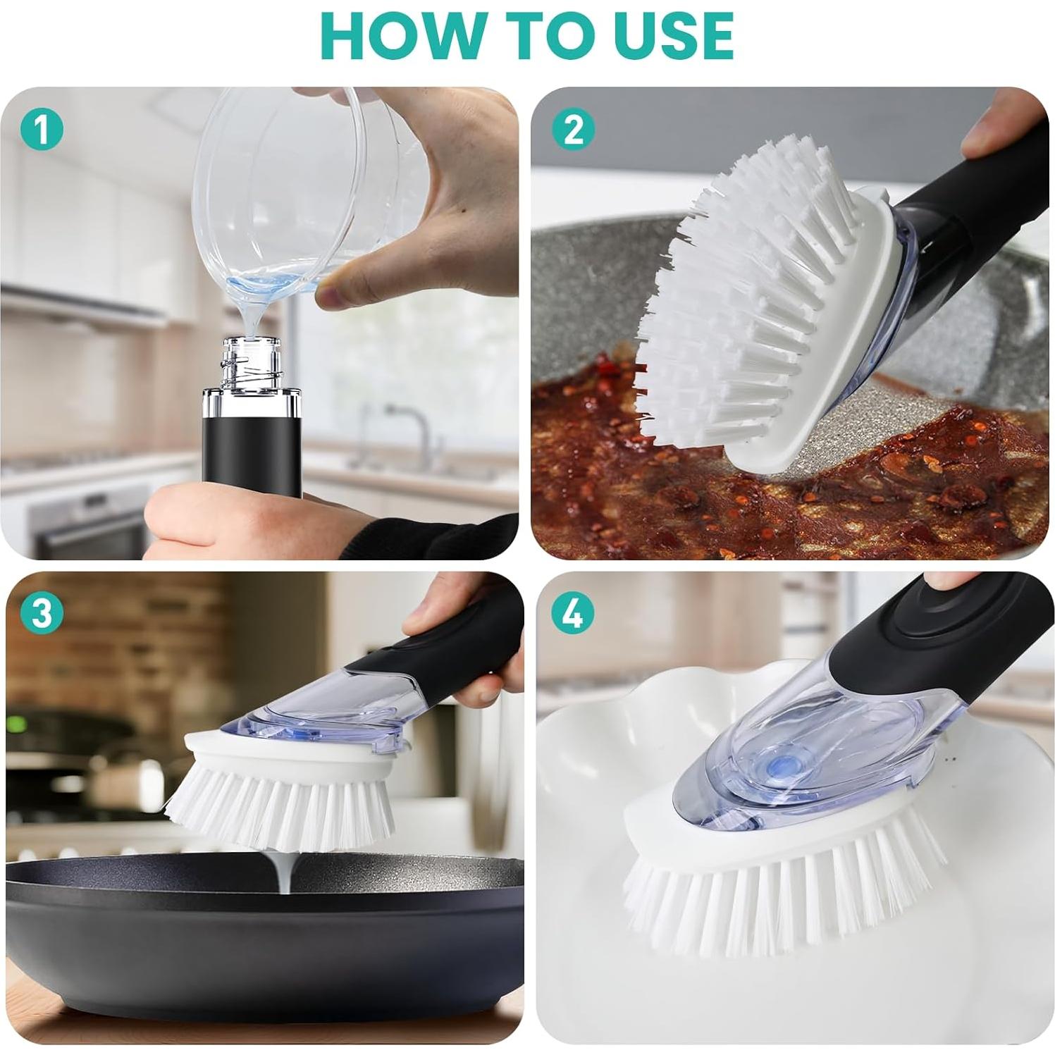 Cepillo de Platos Pamrack con Dispensador de Jabón 158g