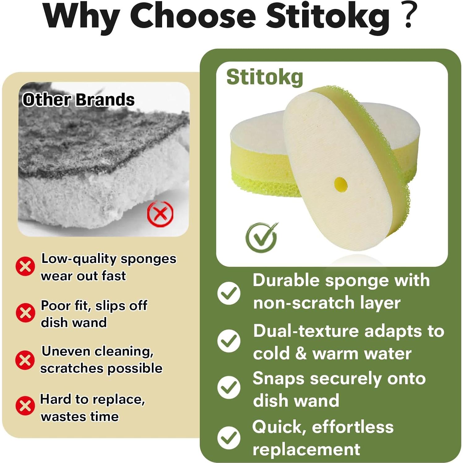 Recargas de Esponja Stitokg para Varita de Platos - 8 Pcs