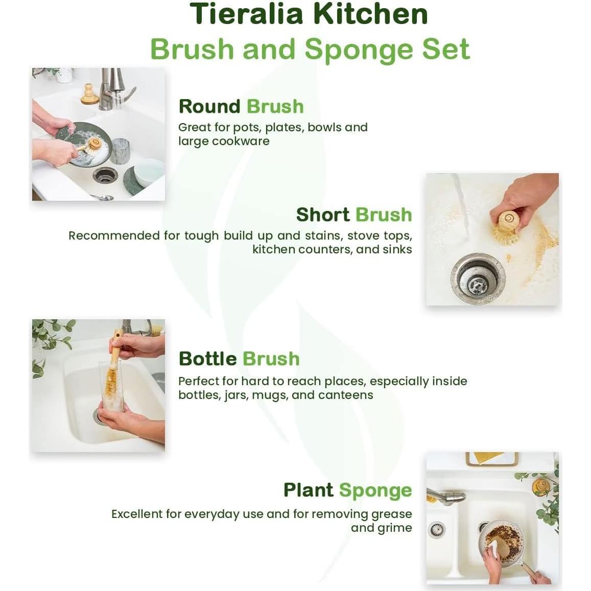 Juego de Cepillos de Cocina Tieralia - 5 Piezas Ecológicas