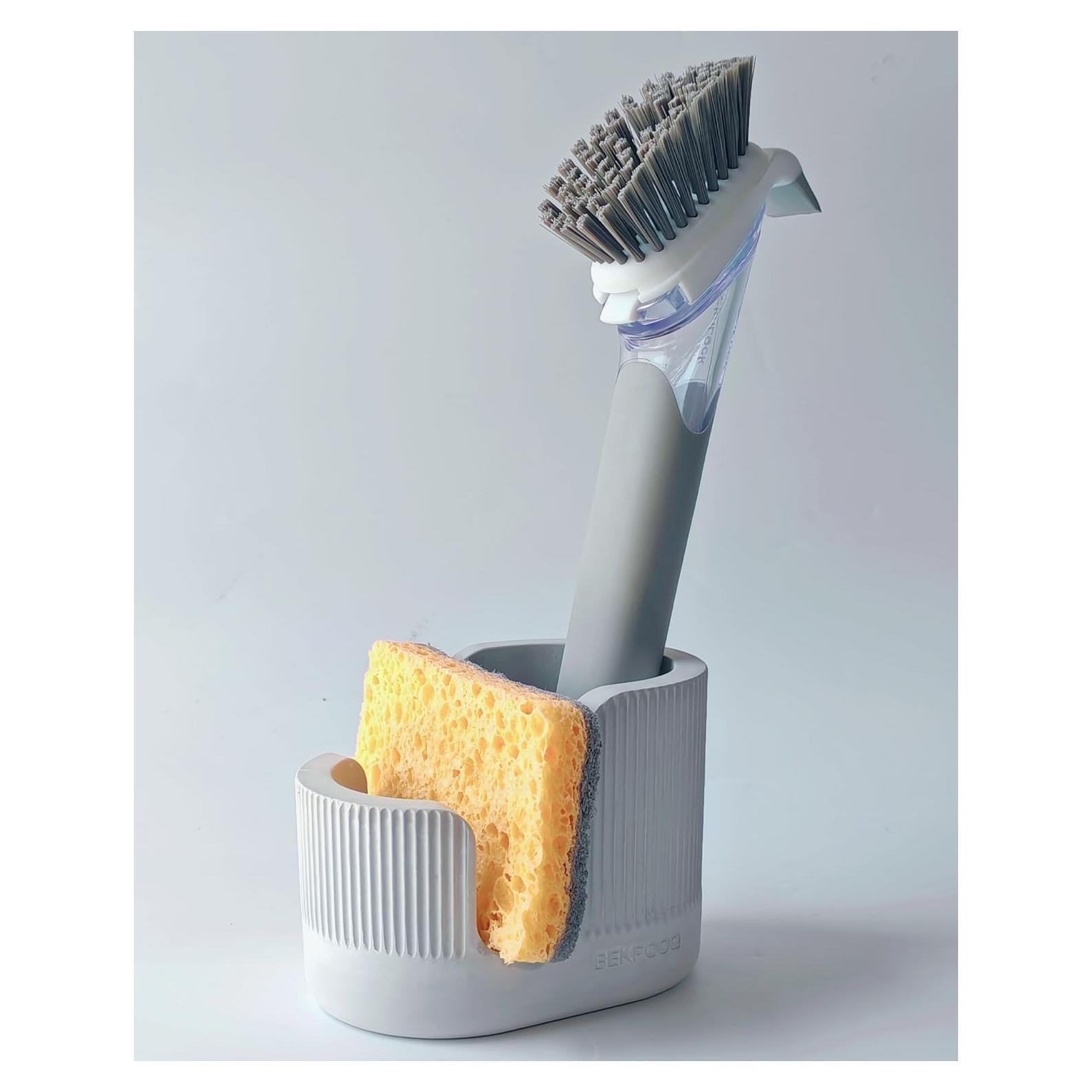 Soporte de Esponja y Cepillo BekPooQ de Diatomita Gris Claro