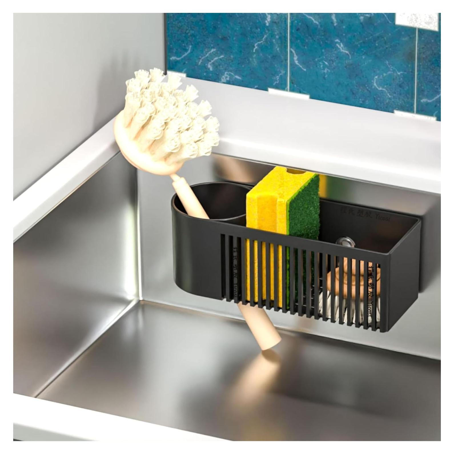 Soporte de Esponja y Cepillo de Platos SuoXing Negro