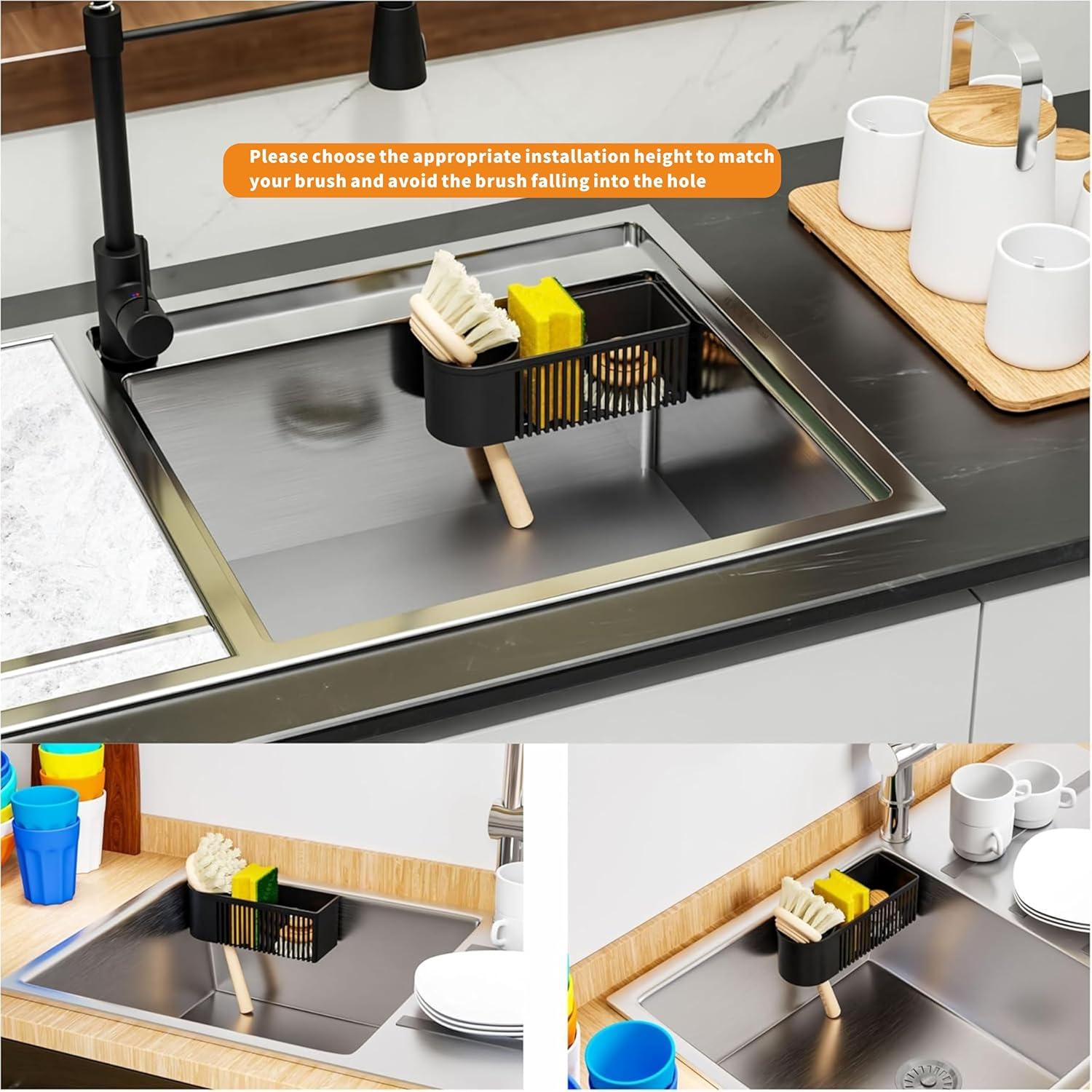 Soporte de Esponja y Cepillo de Platos SuoXing Negro
