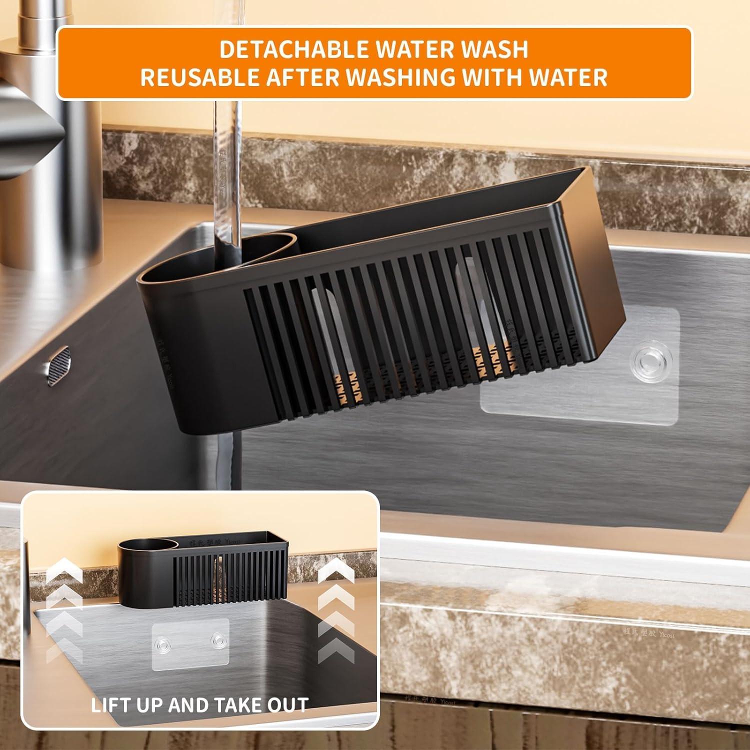 Soporte de Esponja y Cepillo de Platos SuoXing Negro