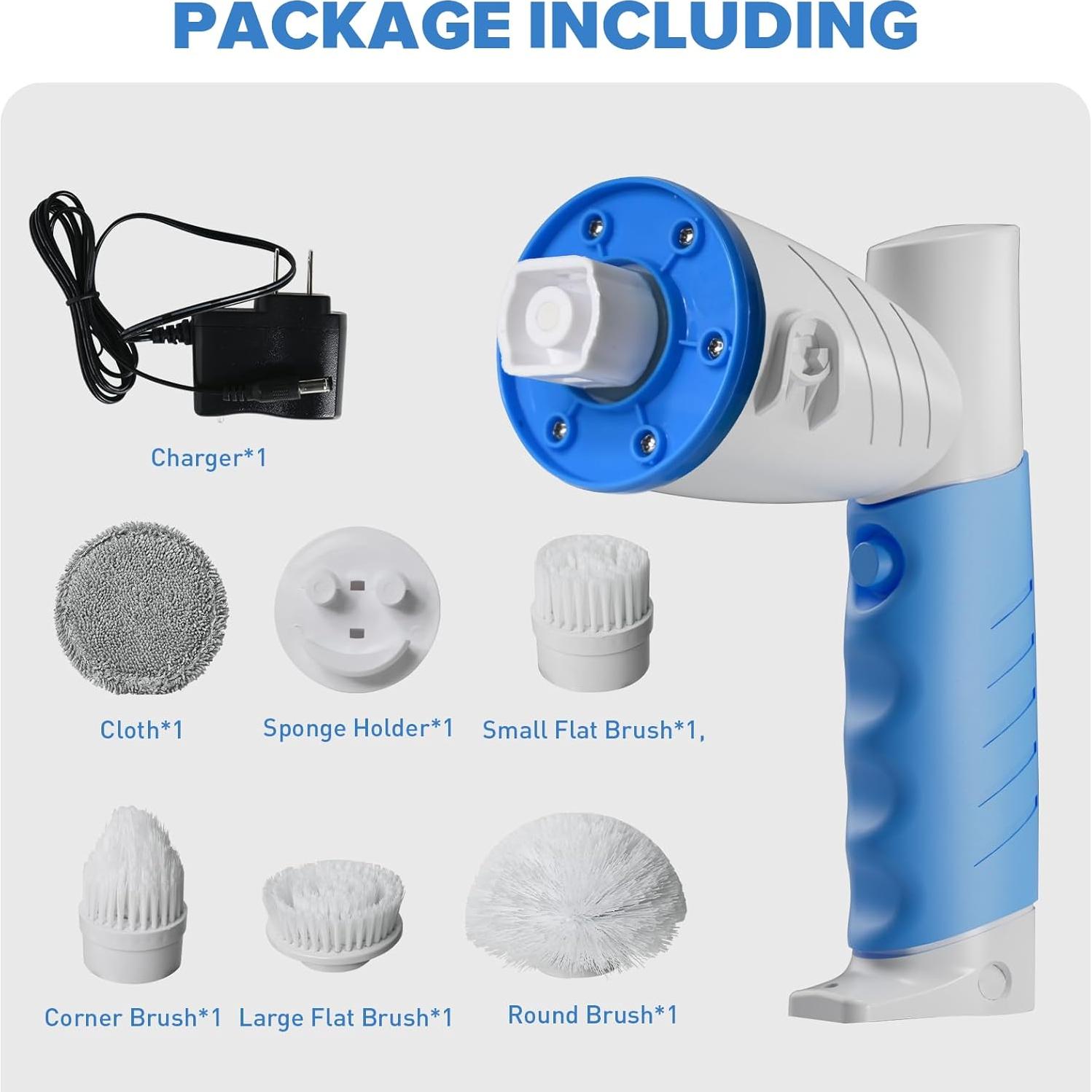 Cepillo Eléctrico de Limpieza RIMAY con 6 Cabezas Reemplazables