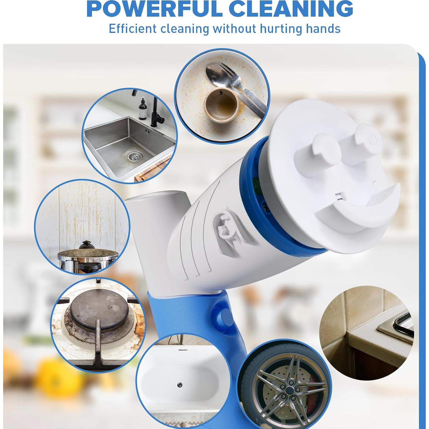 Cepillo Eléctrico de Limpieza RIMAY con 6 Cabezas Reemplazables