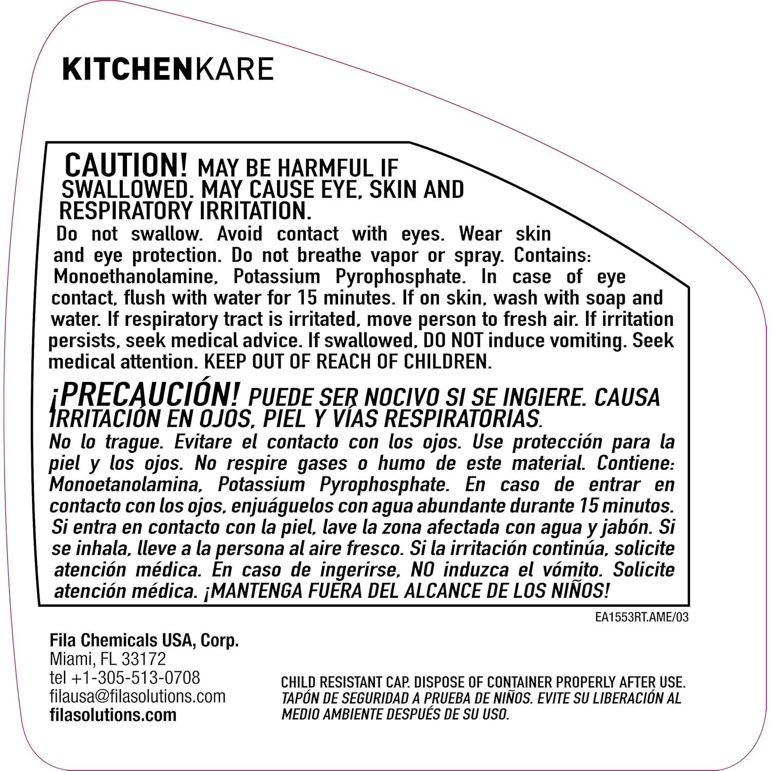 Limpiador Desengrasante KITCHENKARE FILA 24oz para Cocina y BBQ