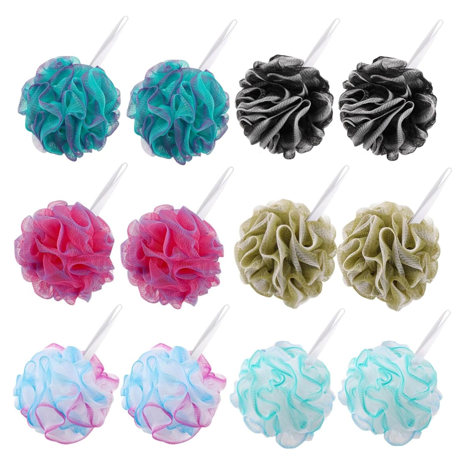 12 Lufas Mini de Viaje BTYMS - Esponjas Exfoliantes Multicolor