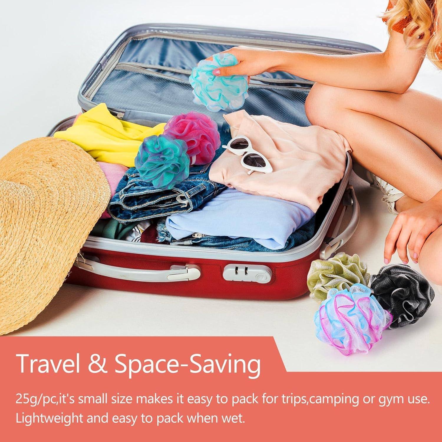 12 Lufas Mini de Viaje BTYMS - Esponjas Exfoliantes Multicolor