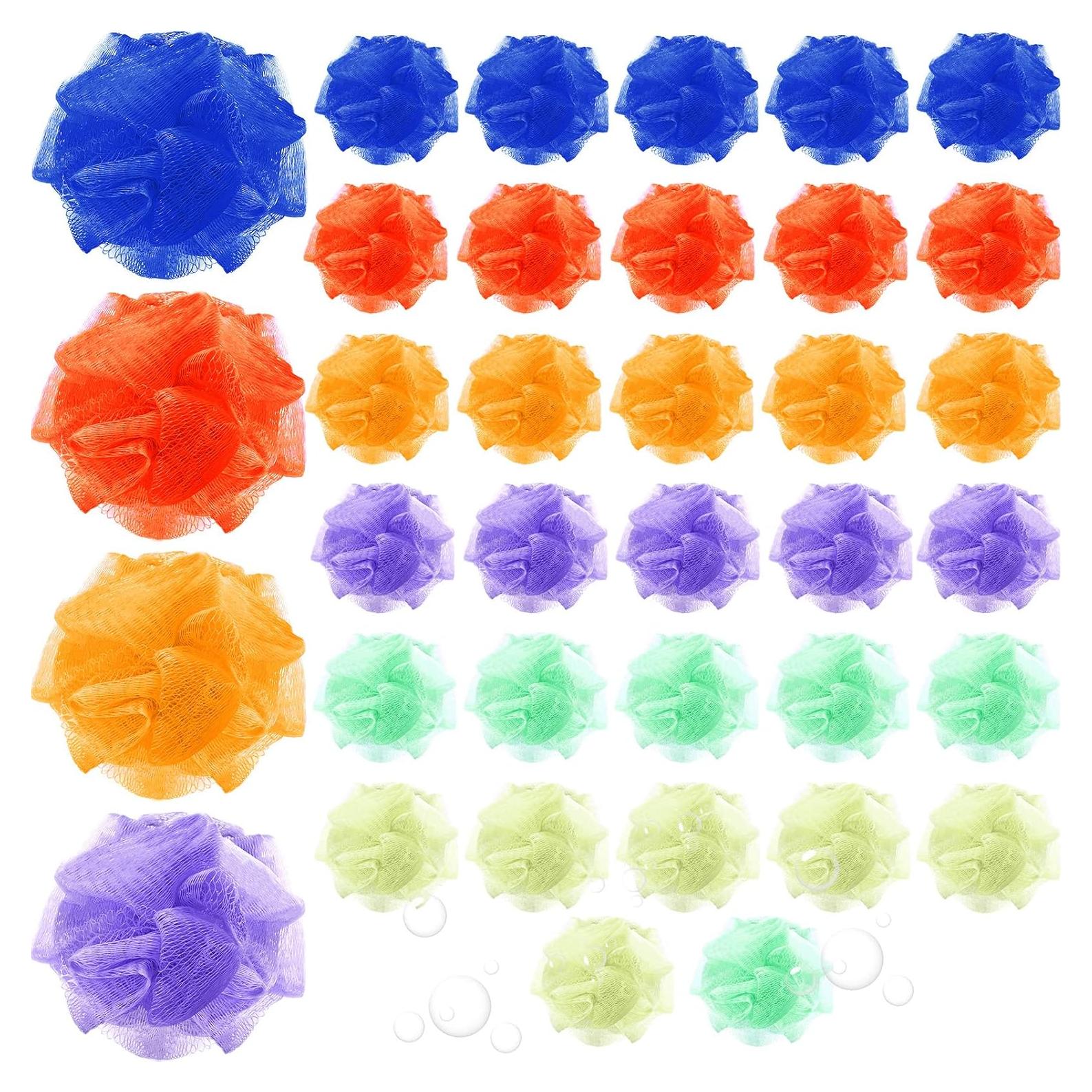 Esponjas de Ducha Loofah Raiten 36 Pack Colores Asortidos 7.62 cm
