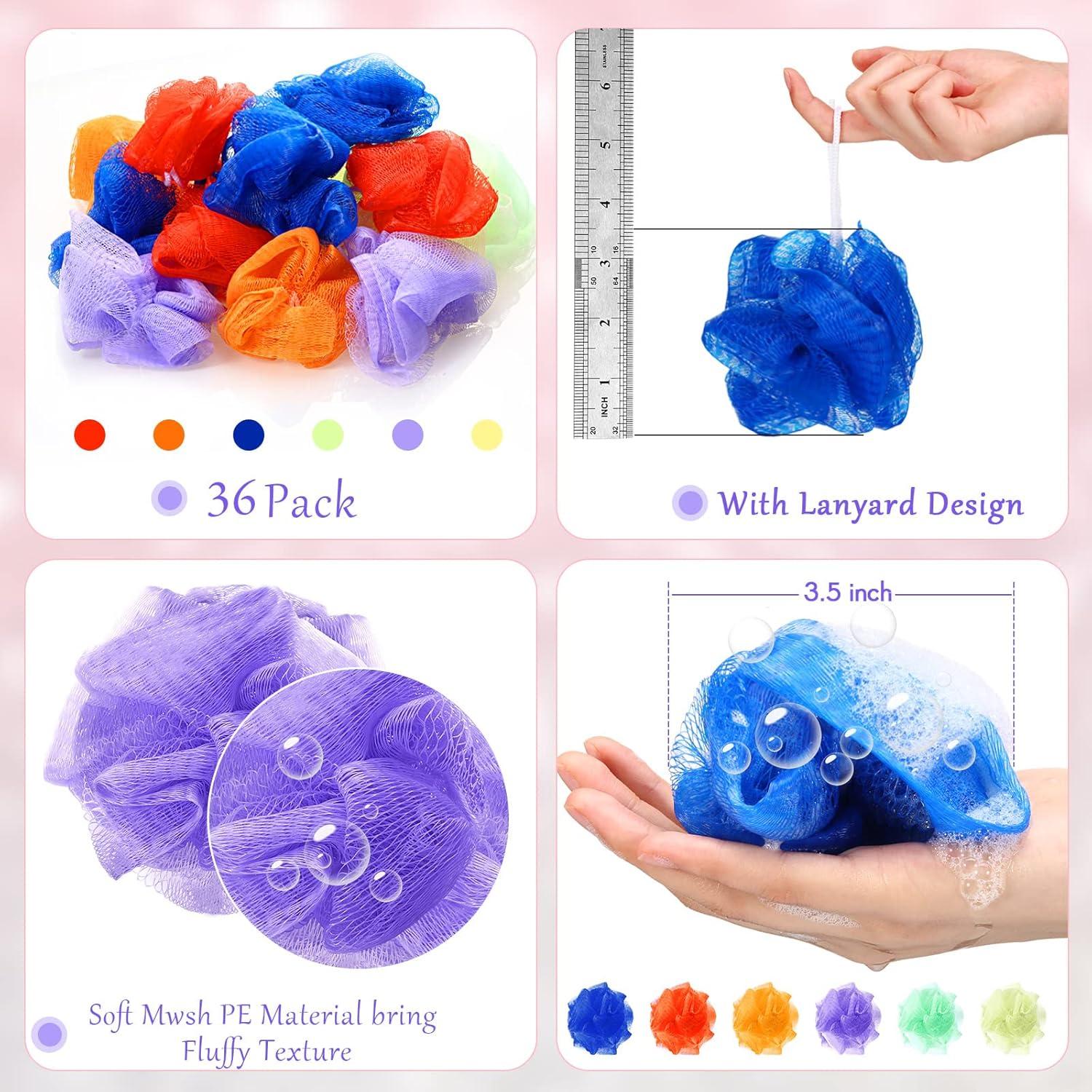 Esponjas de Ducha Loofah Raiten 36 Pack Colores Asortidos 7.62 cm