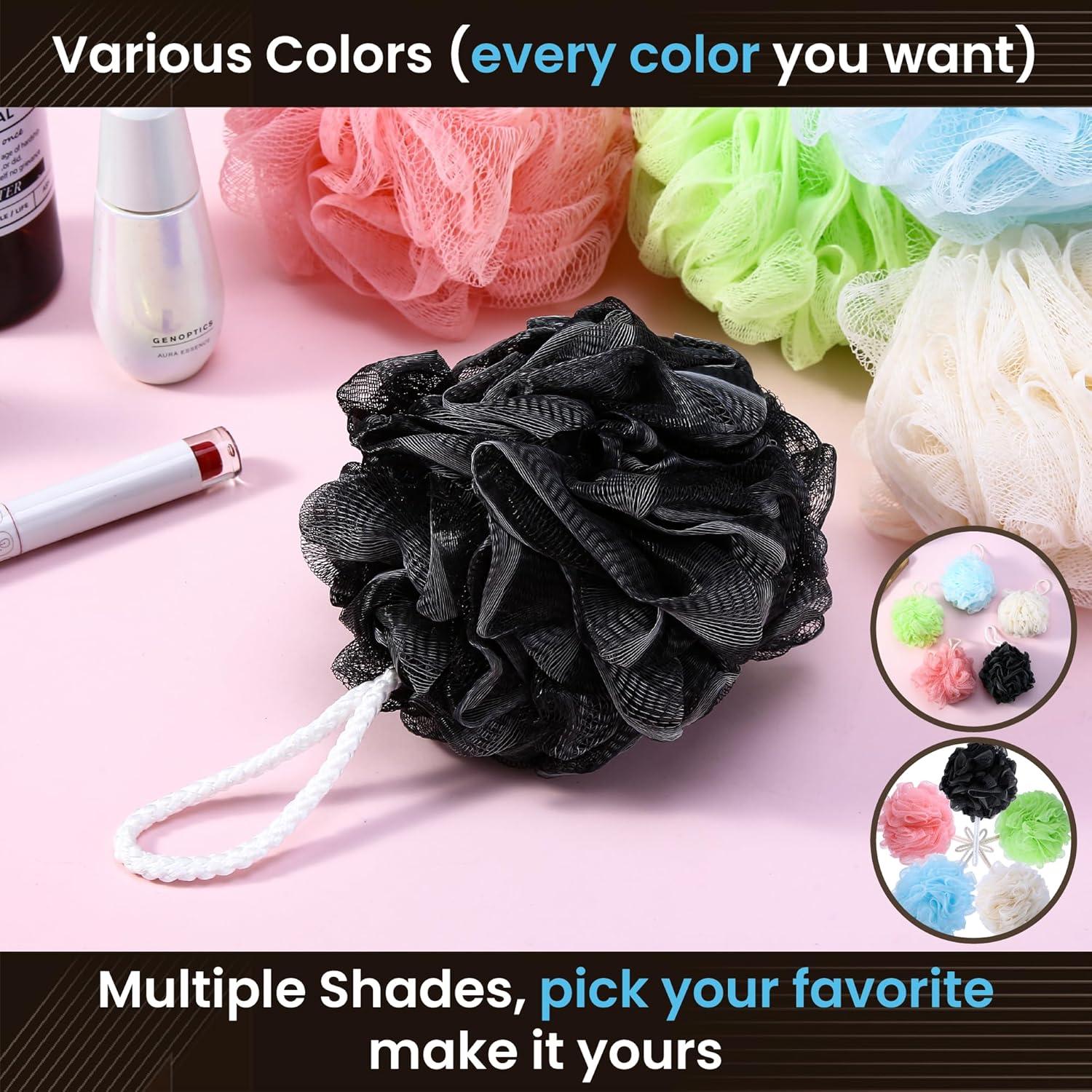 Paquete de 4 Esponjas de Loofah LIKEVOW Exfoliantes Negras 15cm