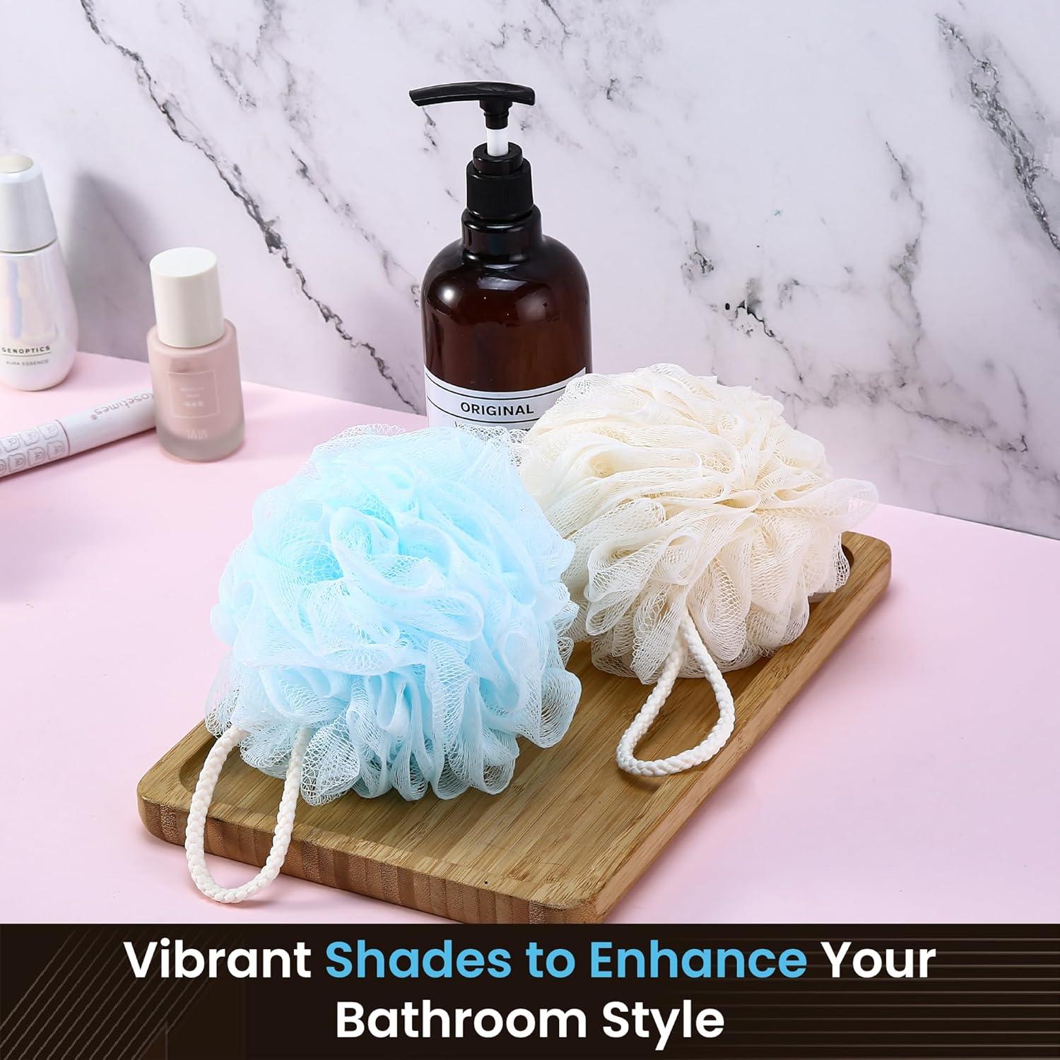 Paquete de 4 Esponjas de Loofah LIKEVOW Exfoliantes Negras 15cm