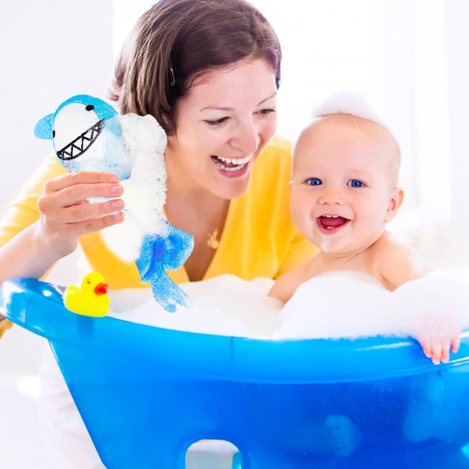 Esponja de Baño Loofah para Niños Abeillo - Tiburón Azul 10.9x21.1cm