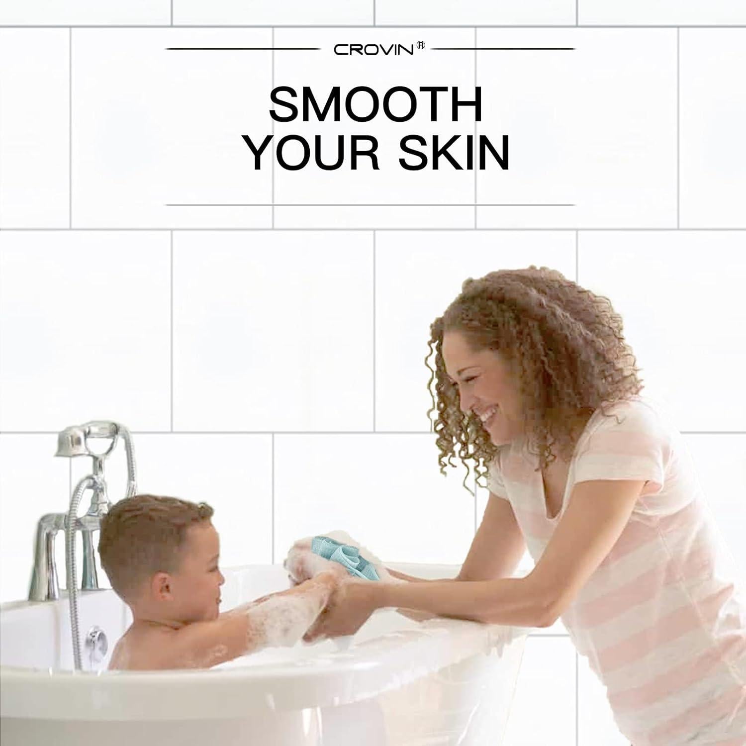 Esponja de Baño Exfoliante CROVIN en Forma de Helado - 4 Paquetes Azul