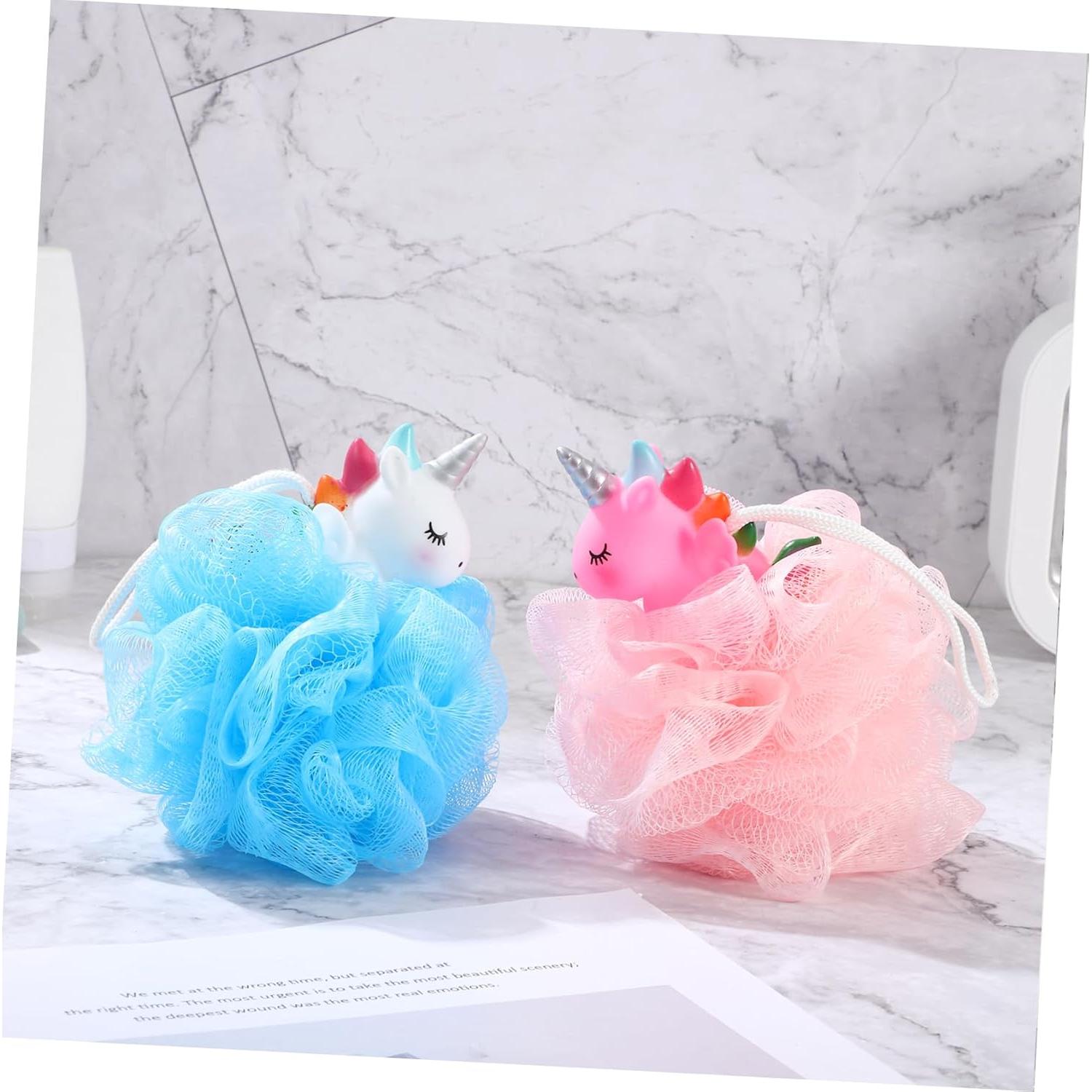 Esponjas de Ducha Exfoliantes Unicornio Lurrose 2 Pcs 14x11 cm
