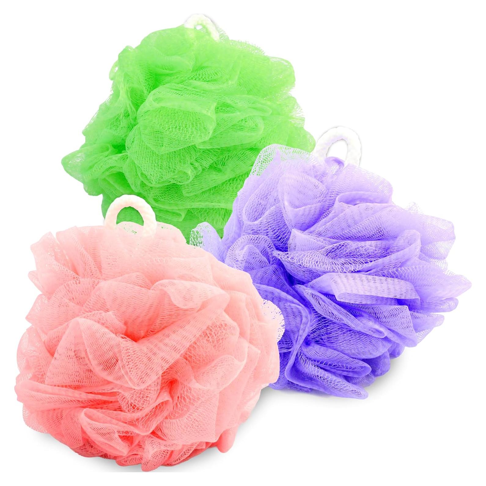 Esponja de Baño Loofah Premium 3 Pack 60g - Suave y Colorida