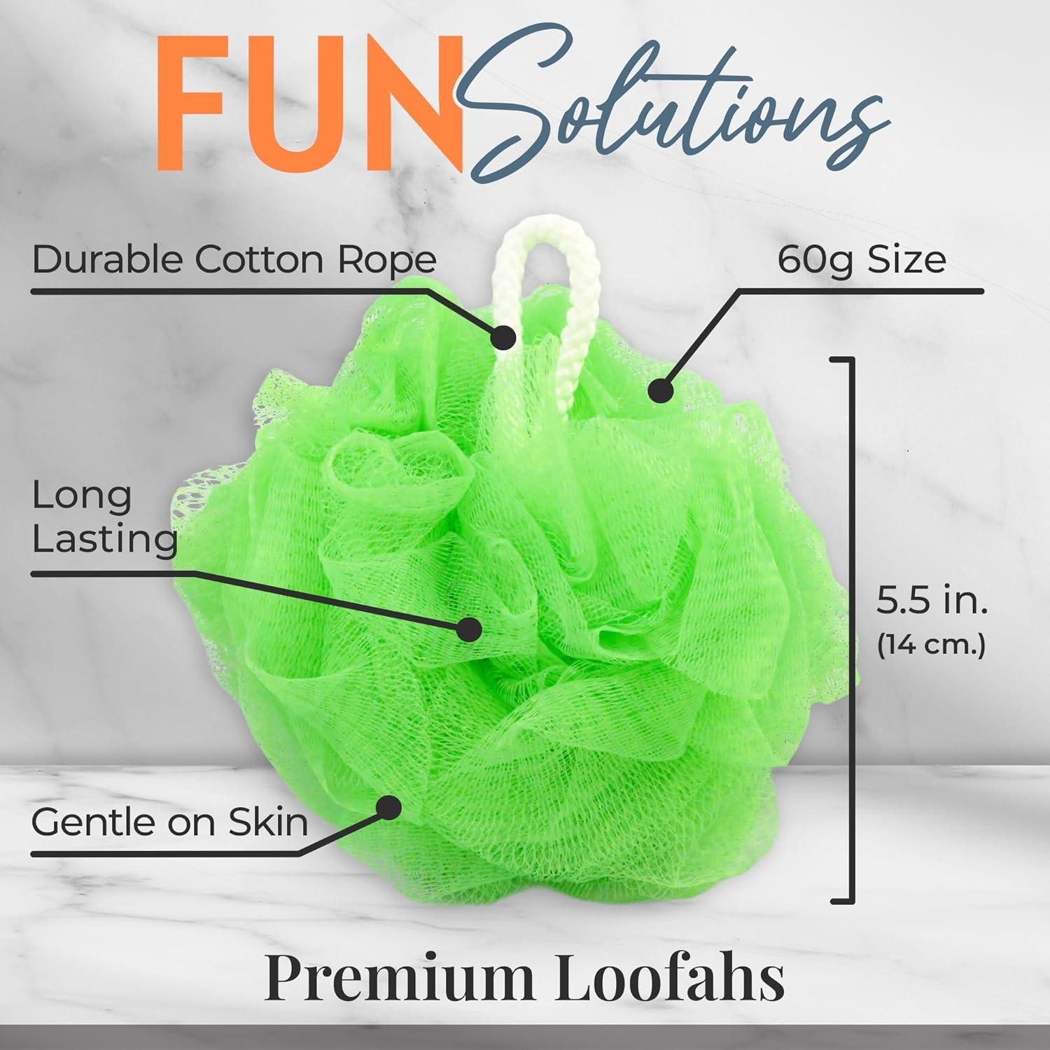 Esponja de Baño Loofah Premium 3 Pack 60g - Suave y Colorida