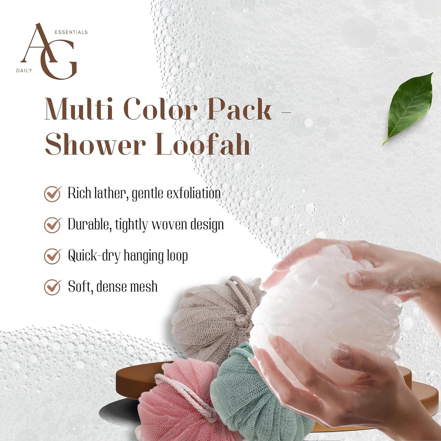 Esponjas de Loofah Exfoliadoras AG Daily Essentials - 4 Unidades