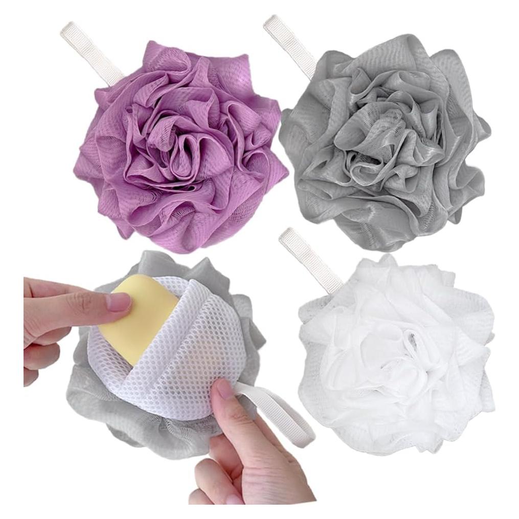 Paquete de 3 esponjas de baño VHIPKUA con jabonera