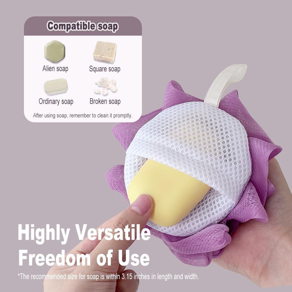 Paquete de 3 esponjas de baño VHIPKUA con jabonera