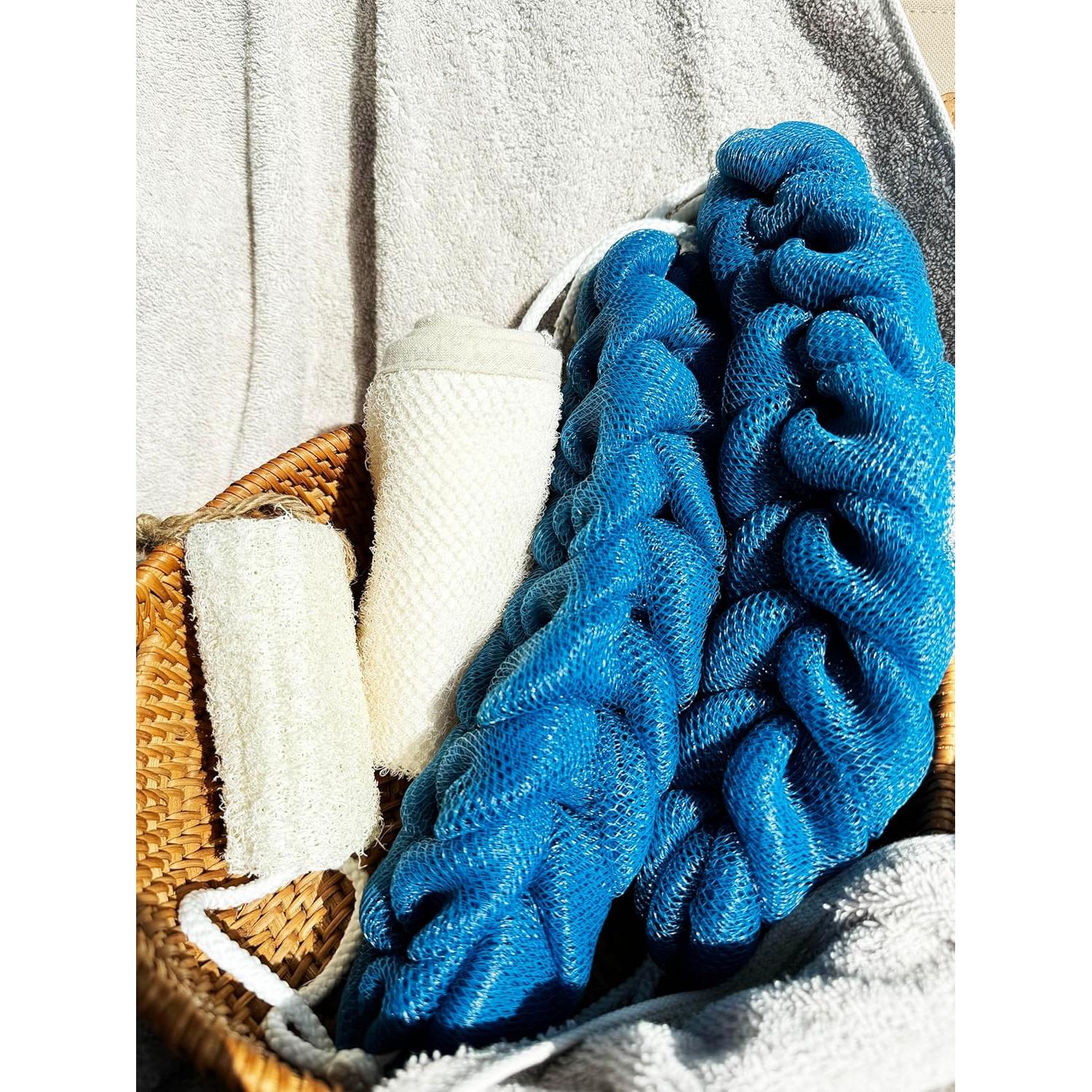 Esponja de Espalda Exfoliante Rainbow Moon 2-Pack Azul